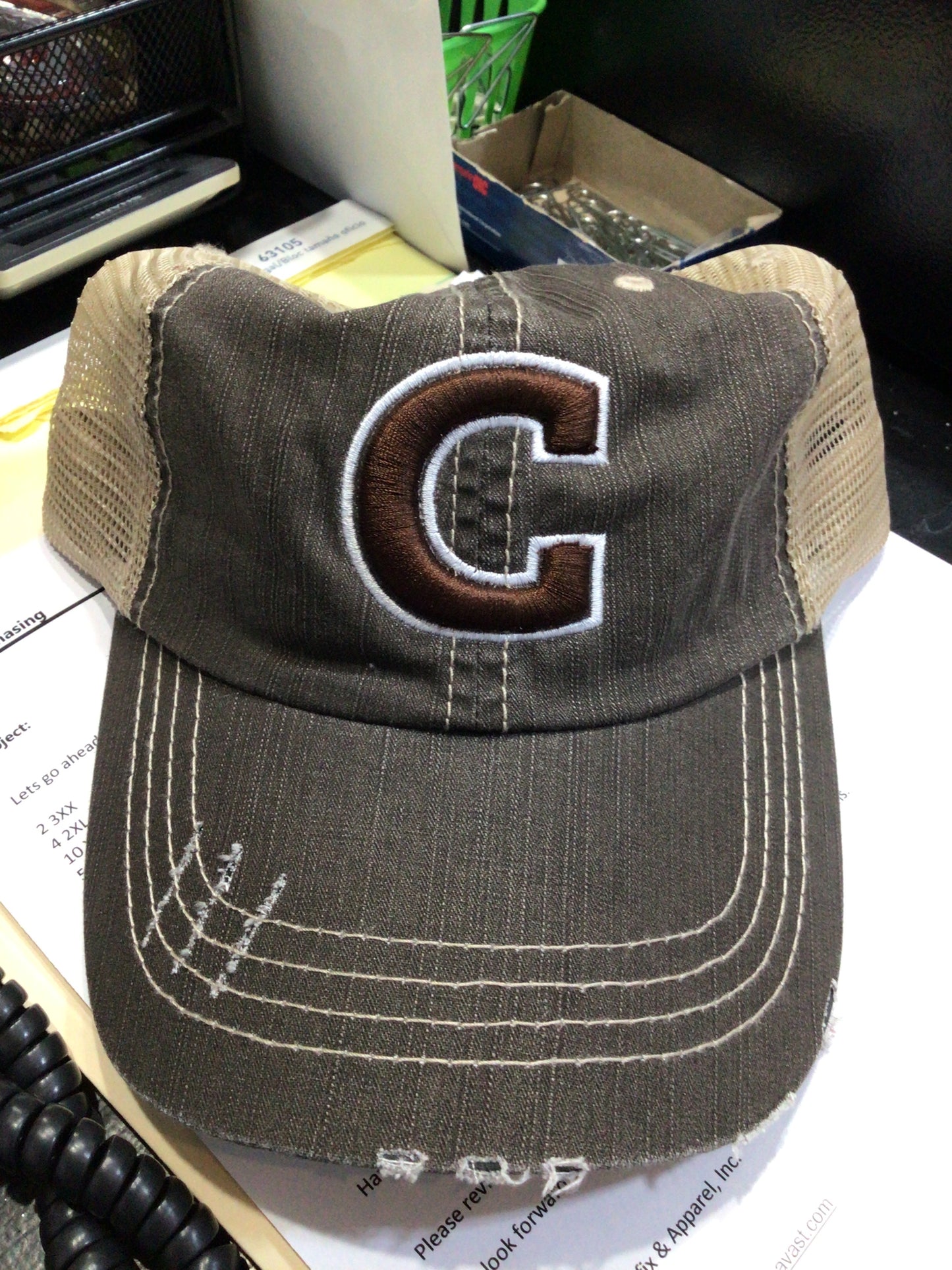 Central - Big C Mega Cap Herringbone Trucker