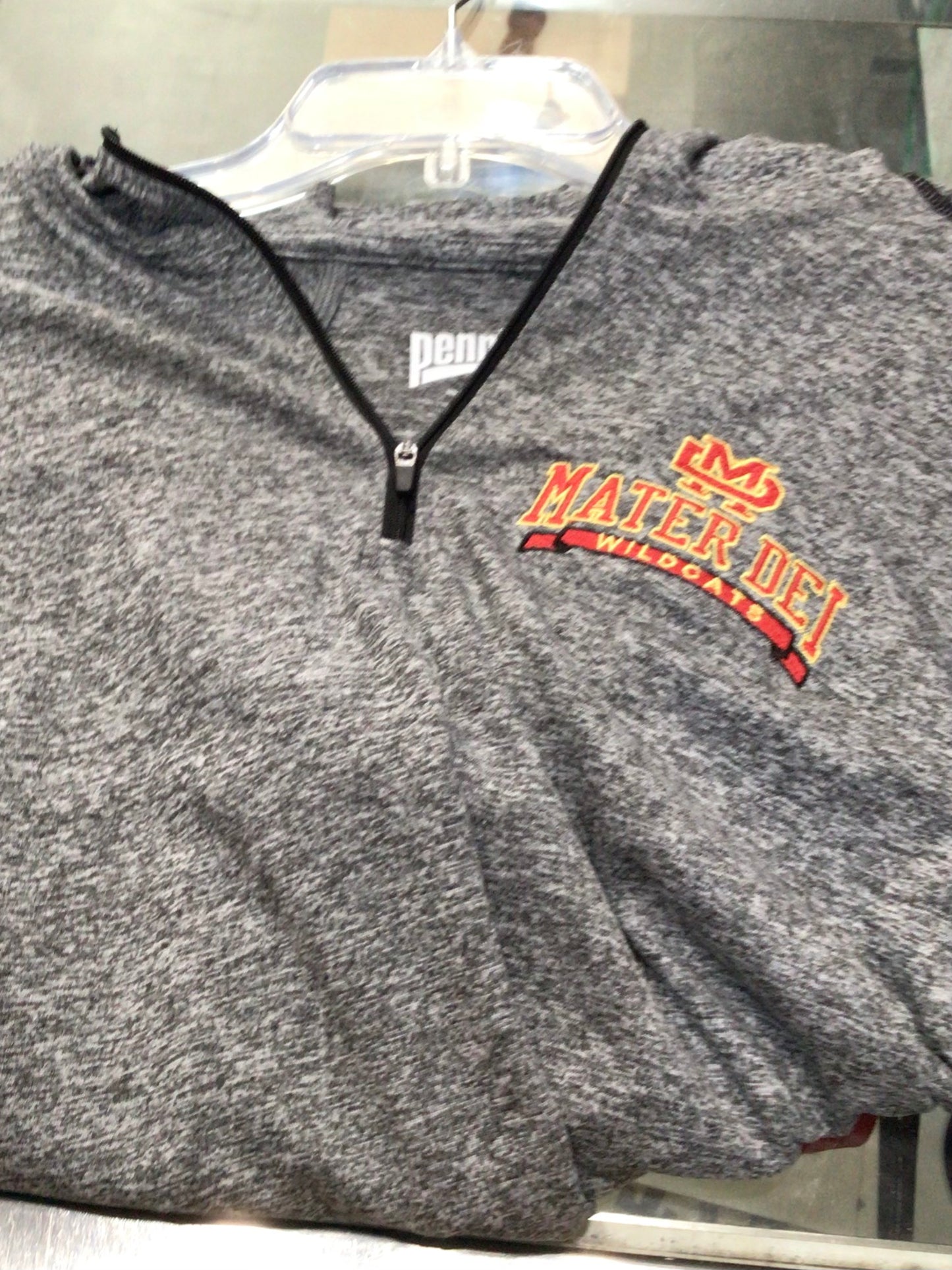 Mater Dei - Pennant Twin Track Heather Grey 1/4 Zip