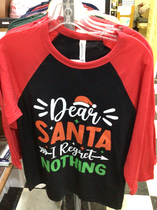 Holiday Baseball Tee - Santa No Regrets