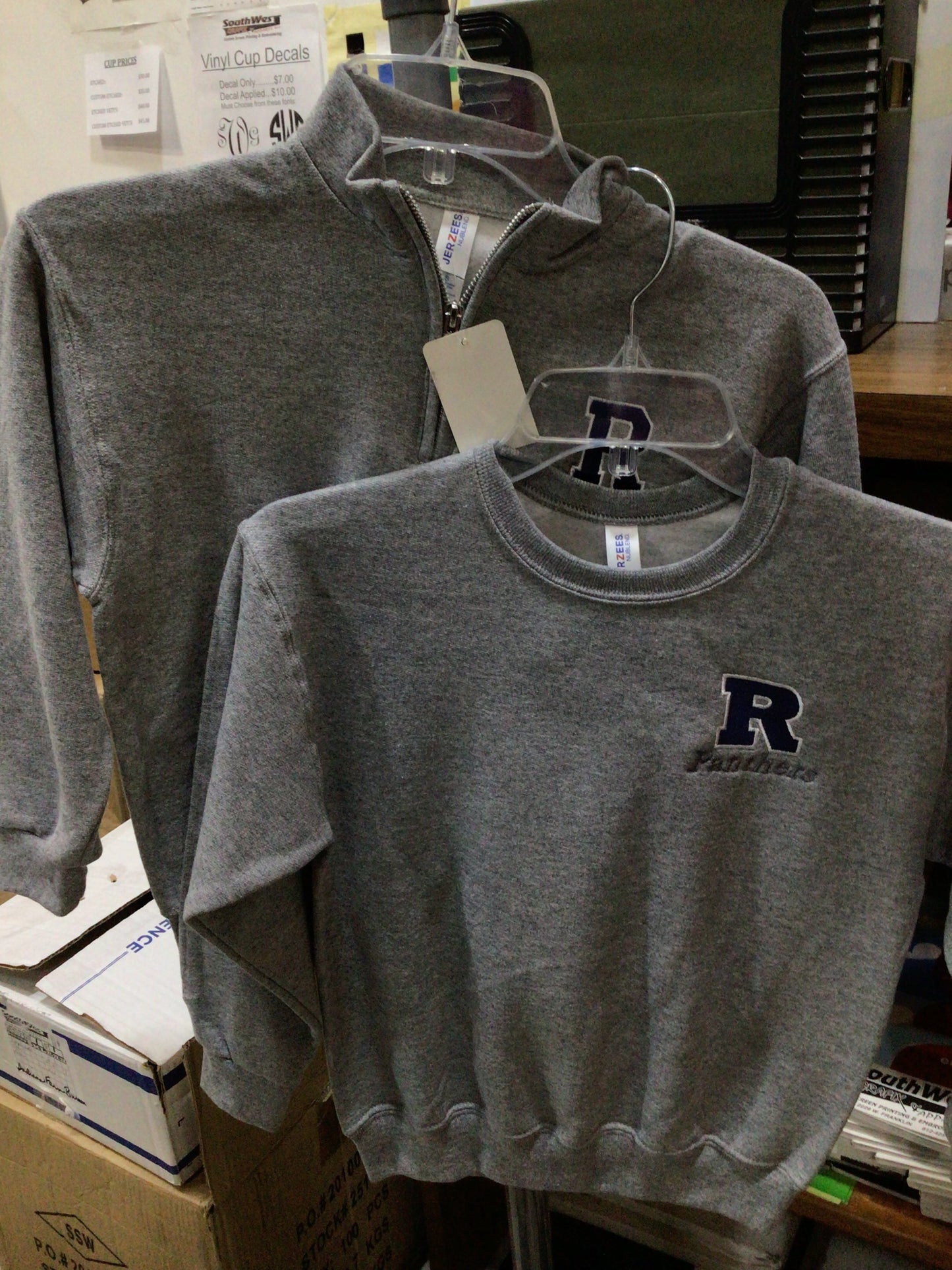 Reitz - R Panther Emb. Jerzee Crew or 1/4 Zip