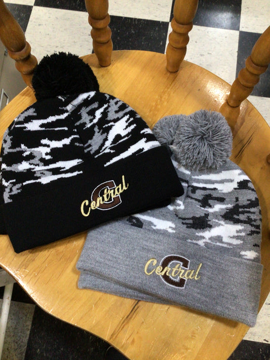 Central - Camo Pennant Pom Pom Beanie