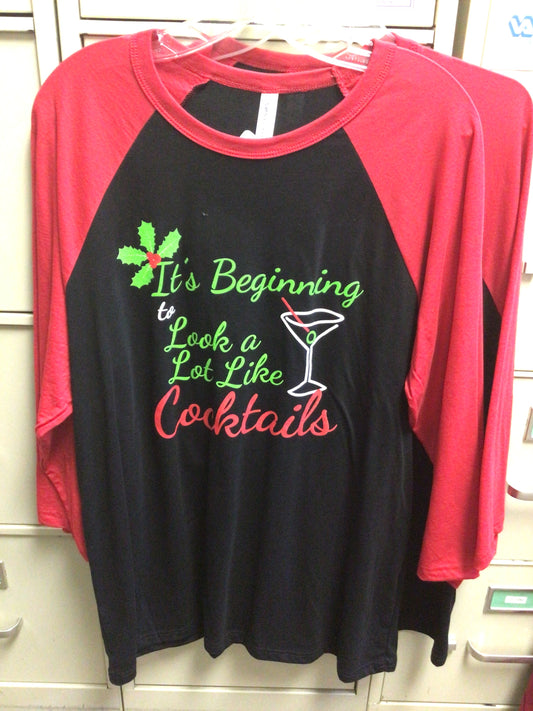 Christmas - Cocktails 3/4 Sleeve